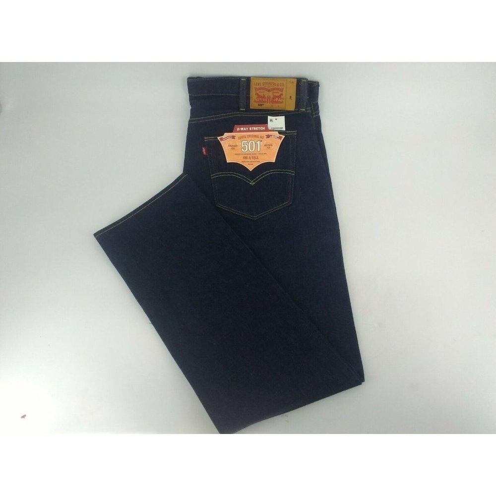 BIG & TALL LEVI'S 501 ORIGINAL FIT DENIM JEAN MENS SIZE 42X36 BUTTON FLY NEW NWT